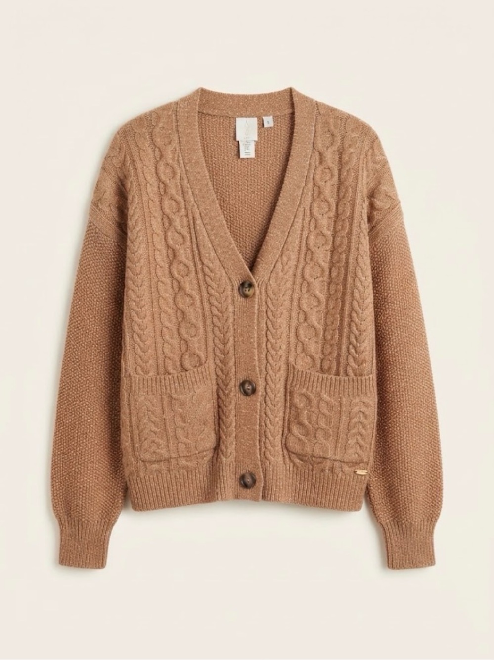 Joie Cable Knit Cardigan Sweater – Camel/Tan | Size M